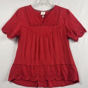 🌺** Any 2 For 15$**🌺 Knox Rose Vibrant Red Blouse